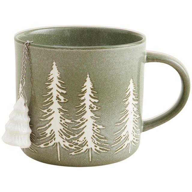 M&S Jumbo Trees And Infuser Mug Set '1SIZE Green Mix Tableware & Kitchen Accessories M&S   