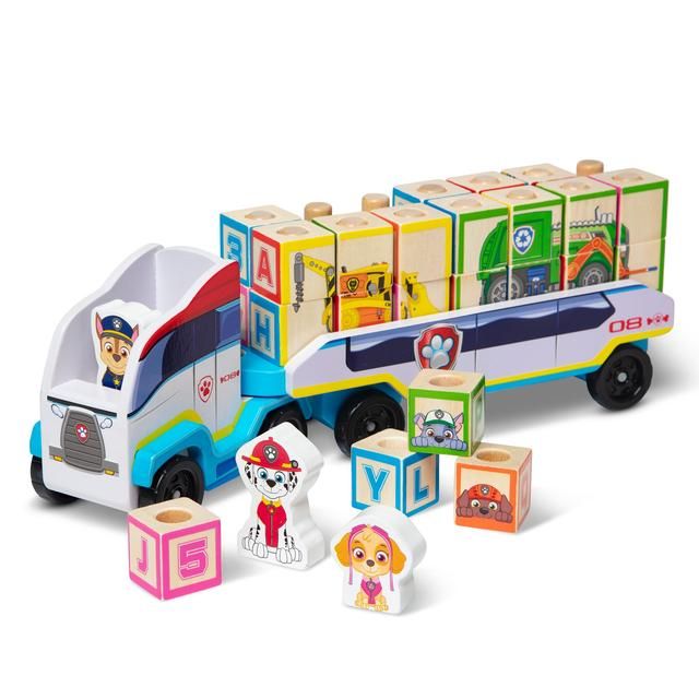 Melissa & Doug PAW Patrol ABC Wooden Block Truck Toys & Kid's Zone M&S   