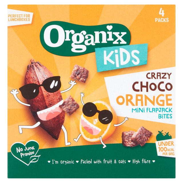 Organix KIDS Crazy Choco Orange Mini Organic Flapjack Bites 4x23g Crisps, Nuts & Snacking Fruit M&S Default Title  