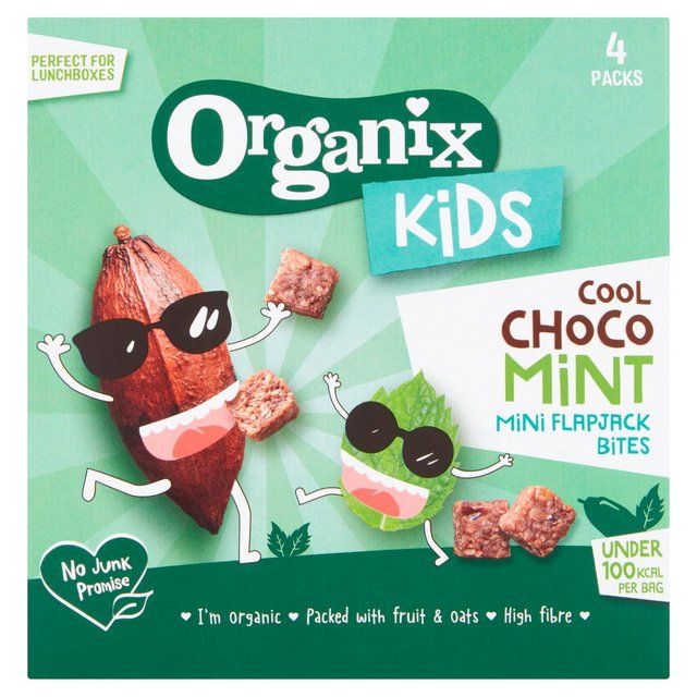 Organix KIDS Cool Choco Mint Mini Organic Flapjack Bites 4x23g Crisps, Nuts & Snacking Fruit M&S   