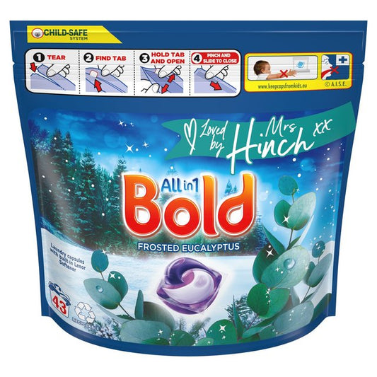 Bold Allin1 Frosted Eucalyptus Pods Washing Capsules 43 Washes Mrs Hinch - McGrocer