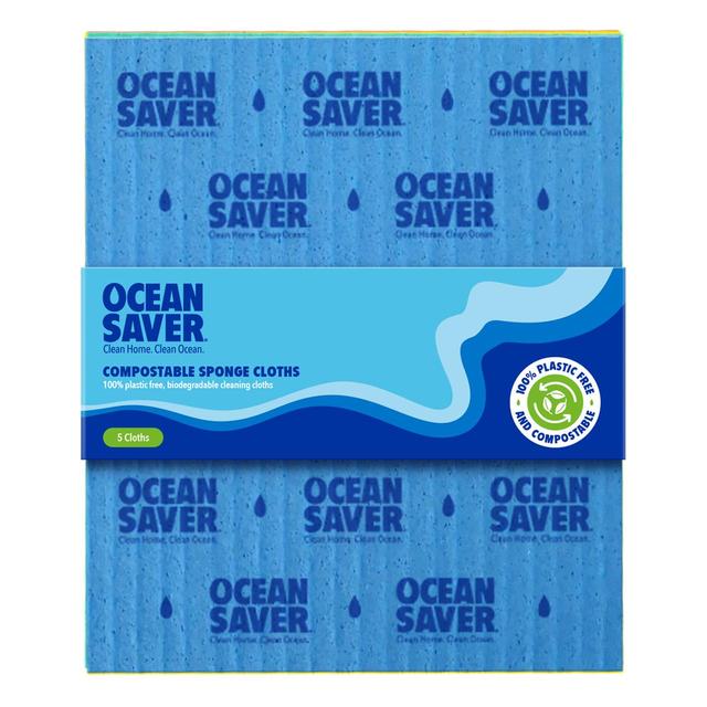 OceanSaver Compostable Cleaning Sponge Cloths 5 pack General Household M&S Default Title  