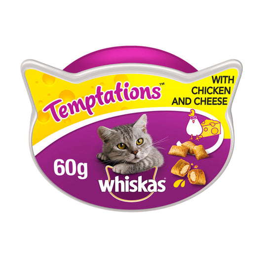 Whiskas Temptations Chicken and Cheese Adult Cat Treats Cat Food & Accessories ASDA   