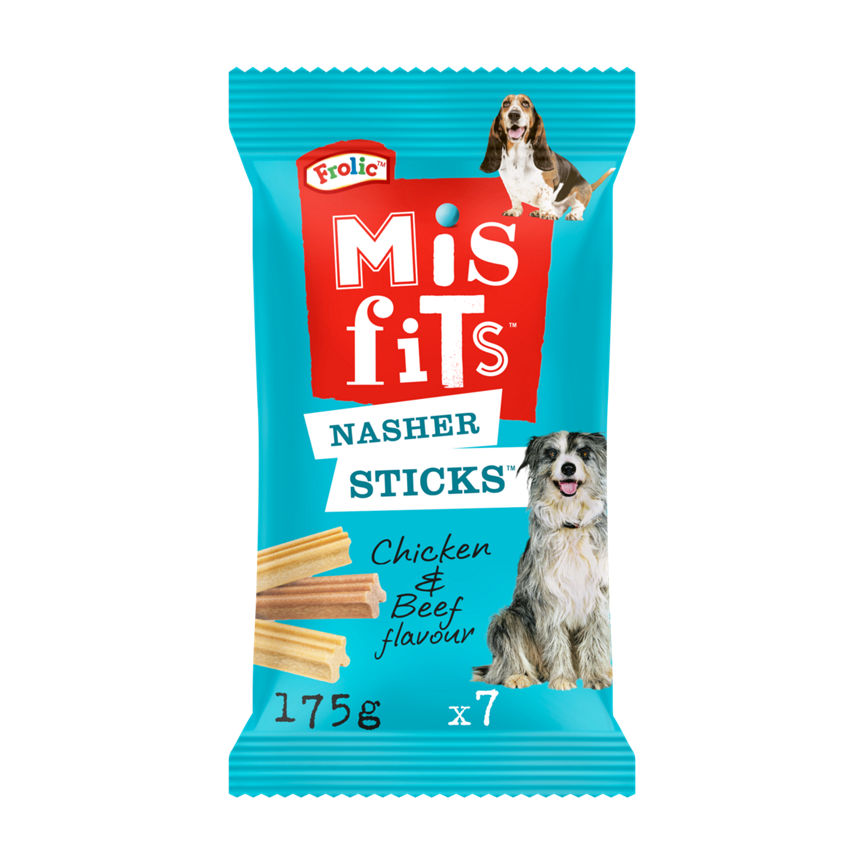 Misfits Nasher Sticks Adult Medium Dog Treats with Chicken and Beef Dog Food & Accessories ASDA   