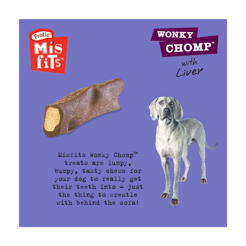 Misfits Wonky Chomp Adult Medium Dog Treats Liver Dog Food & Accessories ASDA   