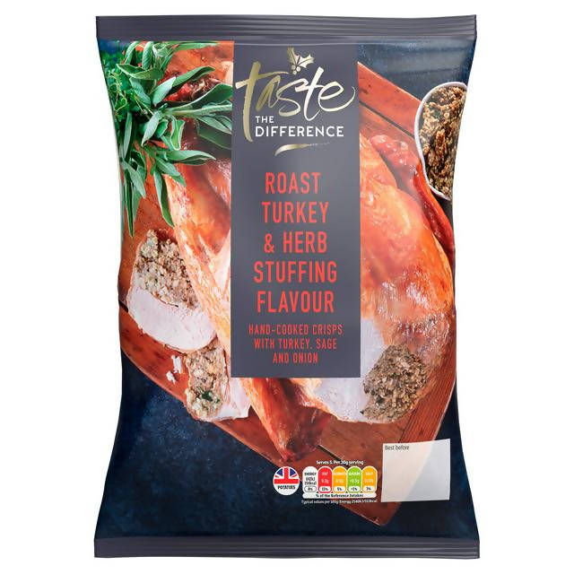 Sainsbury's Roast Turkey & Herb Stuffing Crisps, Taste the Difference 150g