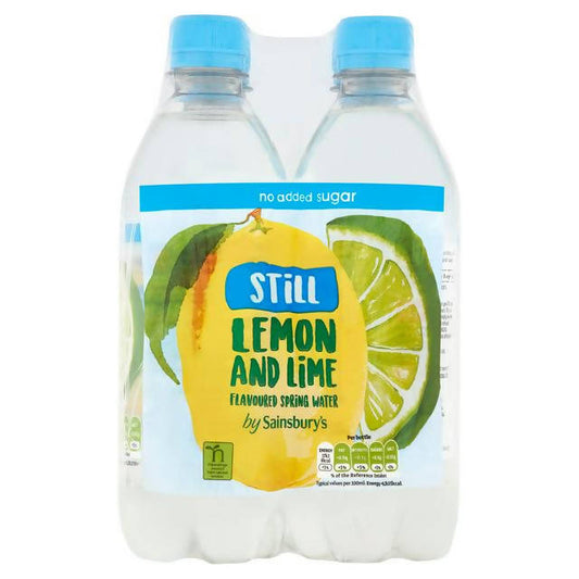 Sainsbury's Still Flavoured Water Lemon & Lime, No Added Sugar 4x500ml Flavoured & vitamin water Sainsburys   