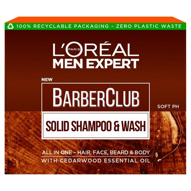 L'Oreal Men Expert Barber Club Solid Shampoo & Wash Bar for Hair, Face, Beard & Body 80g hair Sainsburys   