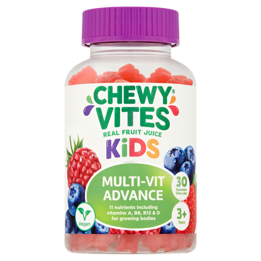 Chewy Vites Real Fruit Juice Kids Multi-Vit Advance 3+ Years 30 Gummies One A Day GOODS ASDA   