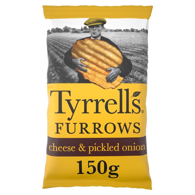 Tyrrells Furrows Cheese & Pickled Onion Sharing Crisps