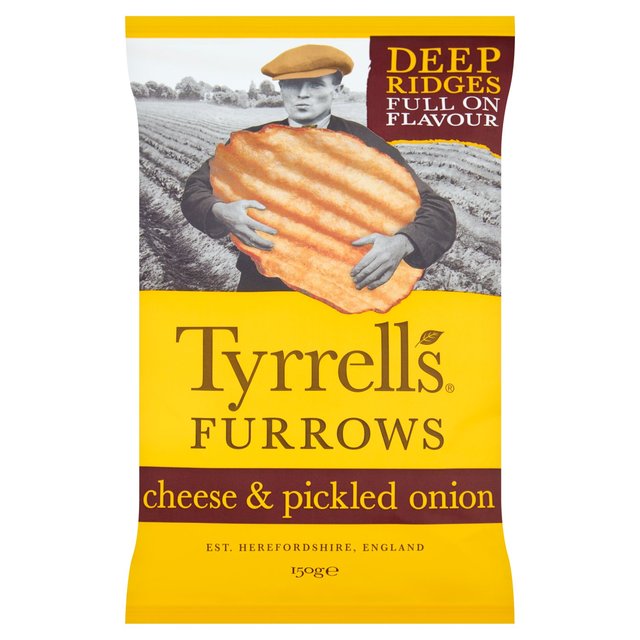 Tyrrells Furrows Cheese & Pickled Onion Sharing Crisps