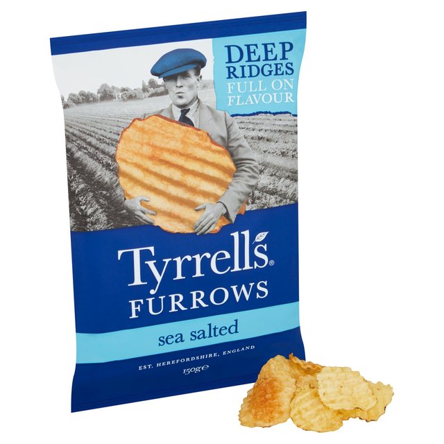 Tyrrells Furrows Sea Salted Sharing Crisps Free from M&S   