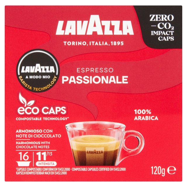 Lavazza A Modo Mio Compostable Passionale Coffee Capsules