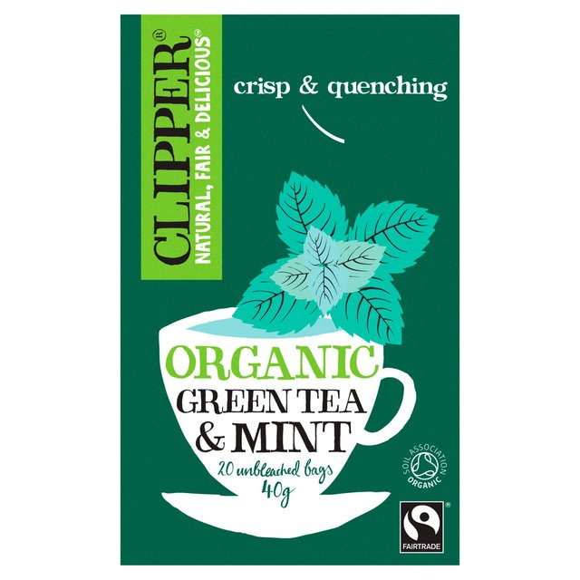 Clipper Organic Fairtrade Green Tea Bags with Peppermint