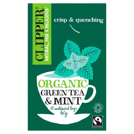 Clipper Organic Fairtrade Green Tea Bags with Peppermint - McGrocer