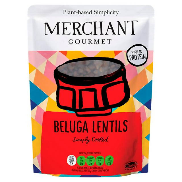 Merchant Gourmet Microwave Ready to eat Beluga Lentils 250g - McGrocer