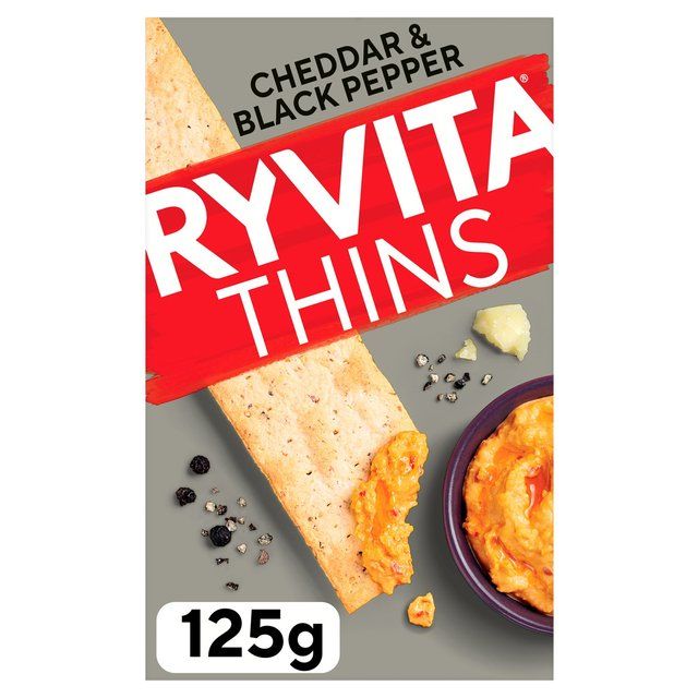 Ryvita Cheddar & Black Pepper Thins Food Cupboard M&S Default Title  