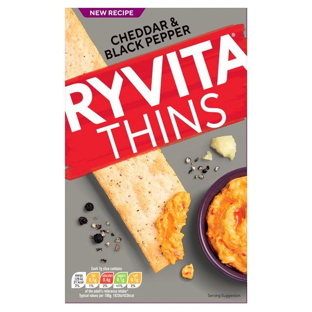 Ryvita Cheddar & Black Pepper Thins