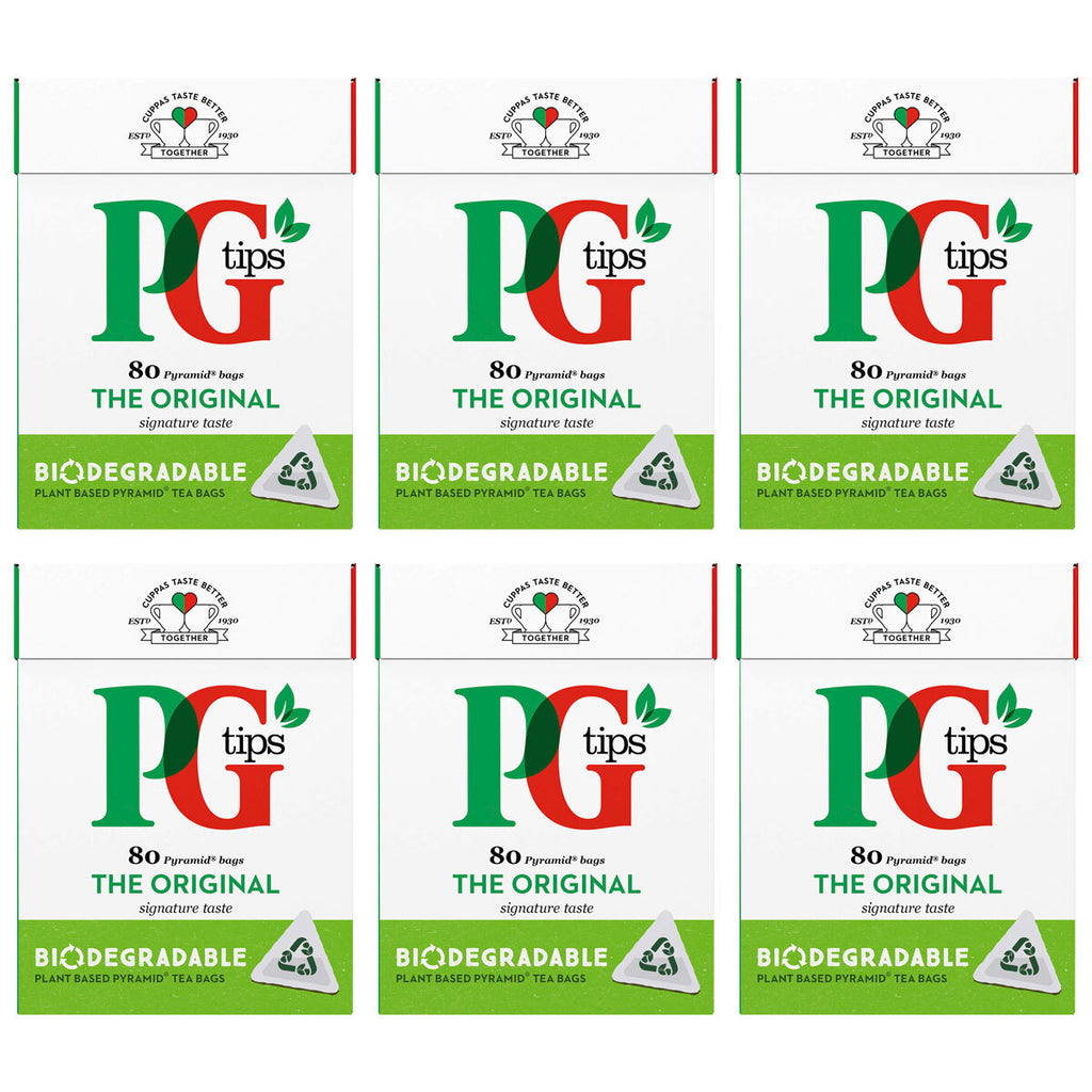 PG Tips Original Pyramid Tea Bags, 6 x 80 Pack