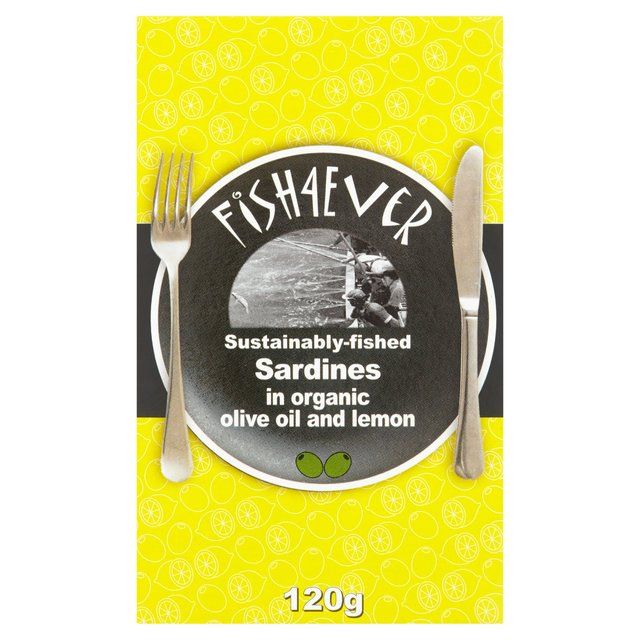 Fish 4 Ever Whole Sardines in Organic Lemon & Olive Oil Food Cupboard M&S Default Title  