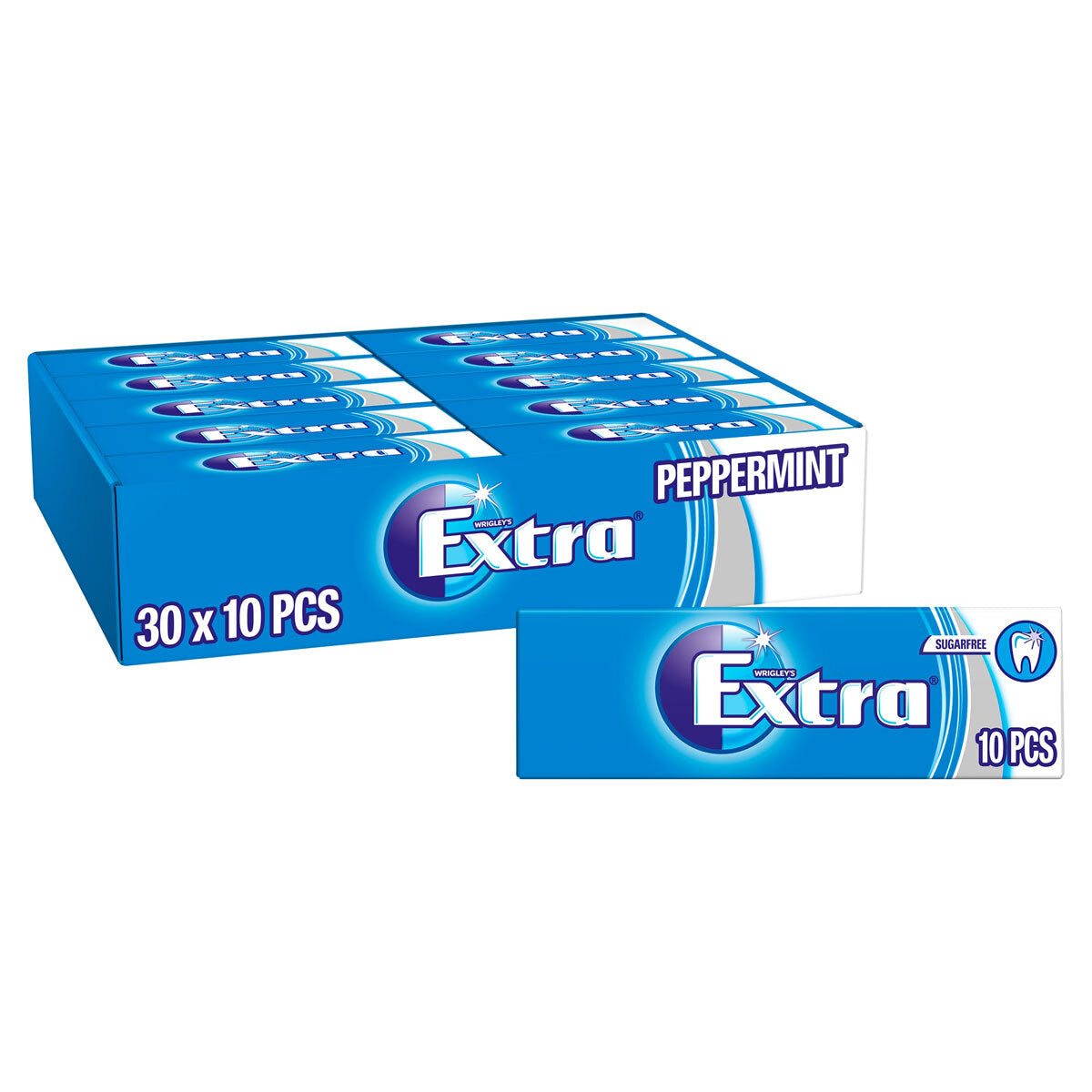 Wrigley's Extra Peppermint Chewing Gum, 30 x 10 Pack Snacks Costco UK Packs  