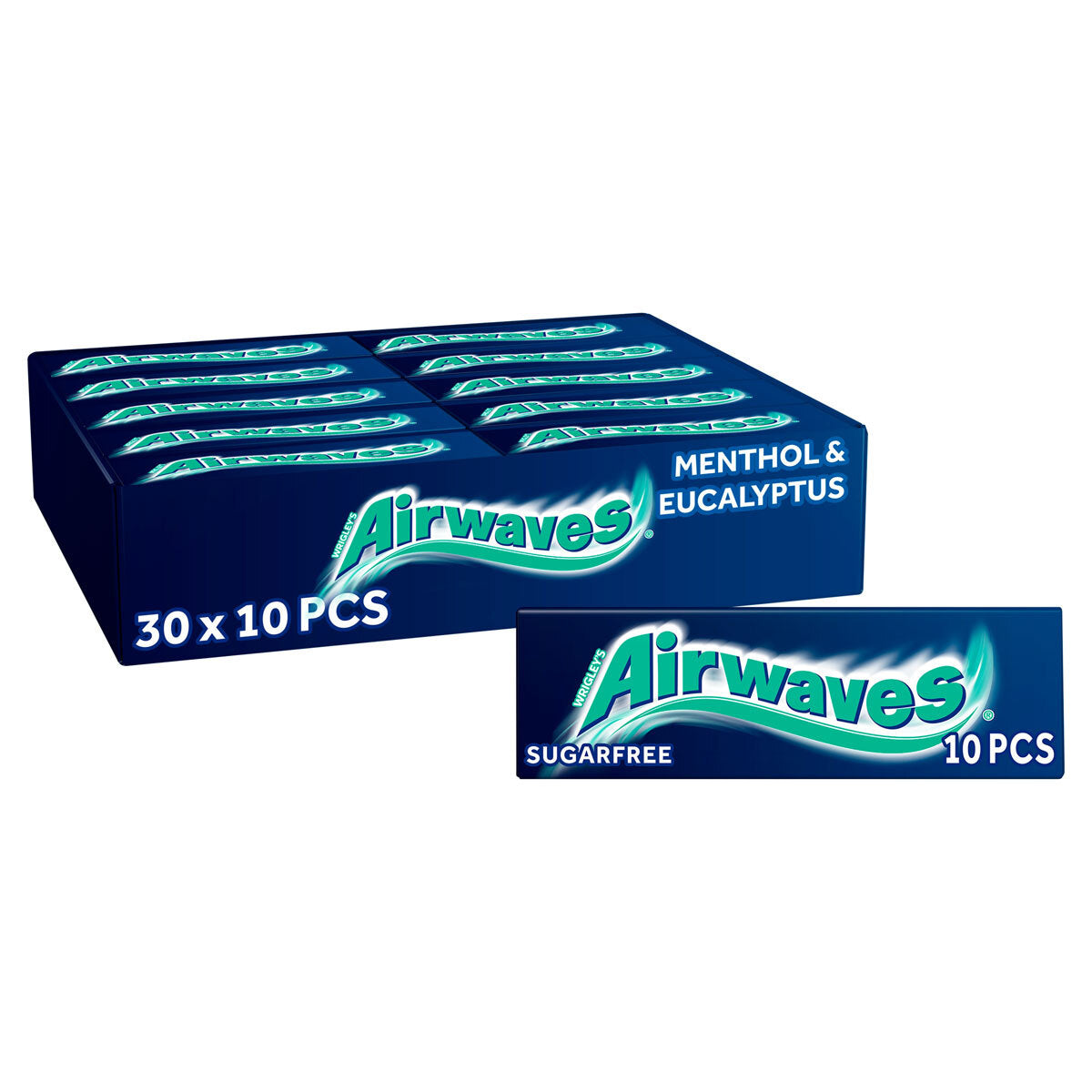 Wrigley's Airwaves Menthol & Eucalyptus Chewing Gum, 30 x 10 Pack Snacks Costco UK Pack  