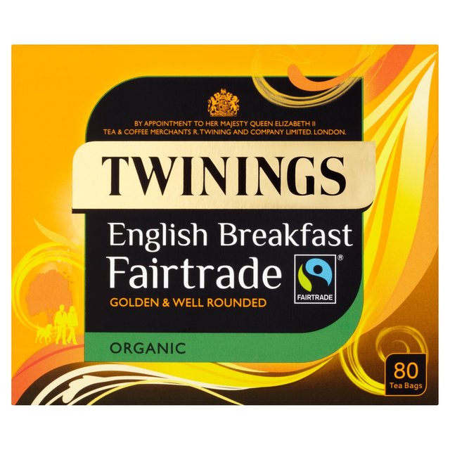 Twinings Fairtrade Organic English Breakfast Tea, 80 Tea Bags