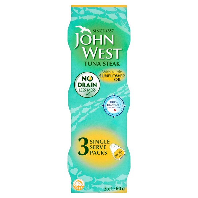 John West No Drain Tuna Steak in Sunflower Oil FOOD CUPBOARD M&S   