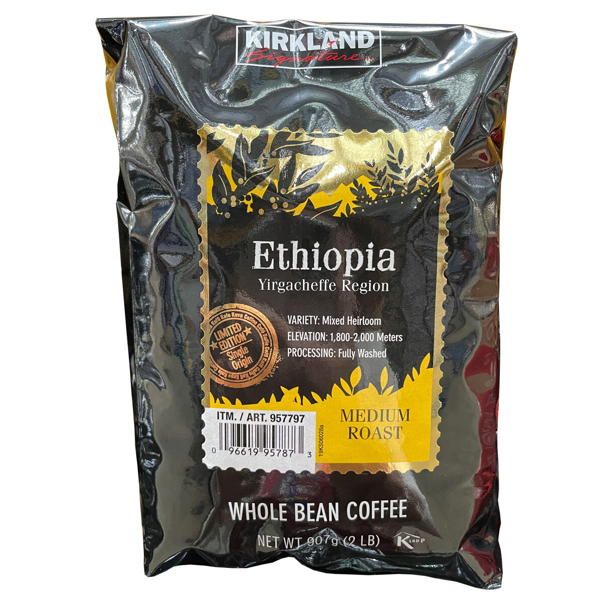 Kirkland Signature Medium Roast Ethiopia Coffee Beans, 907g - McGrocer
