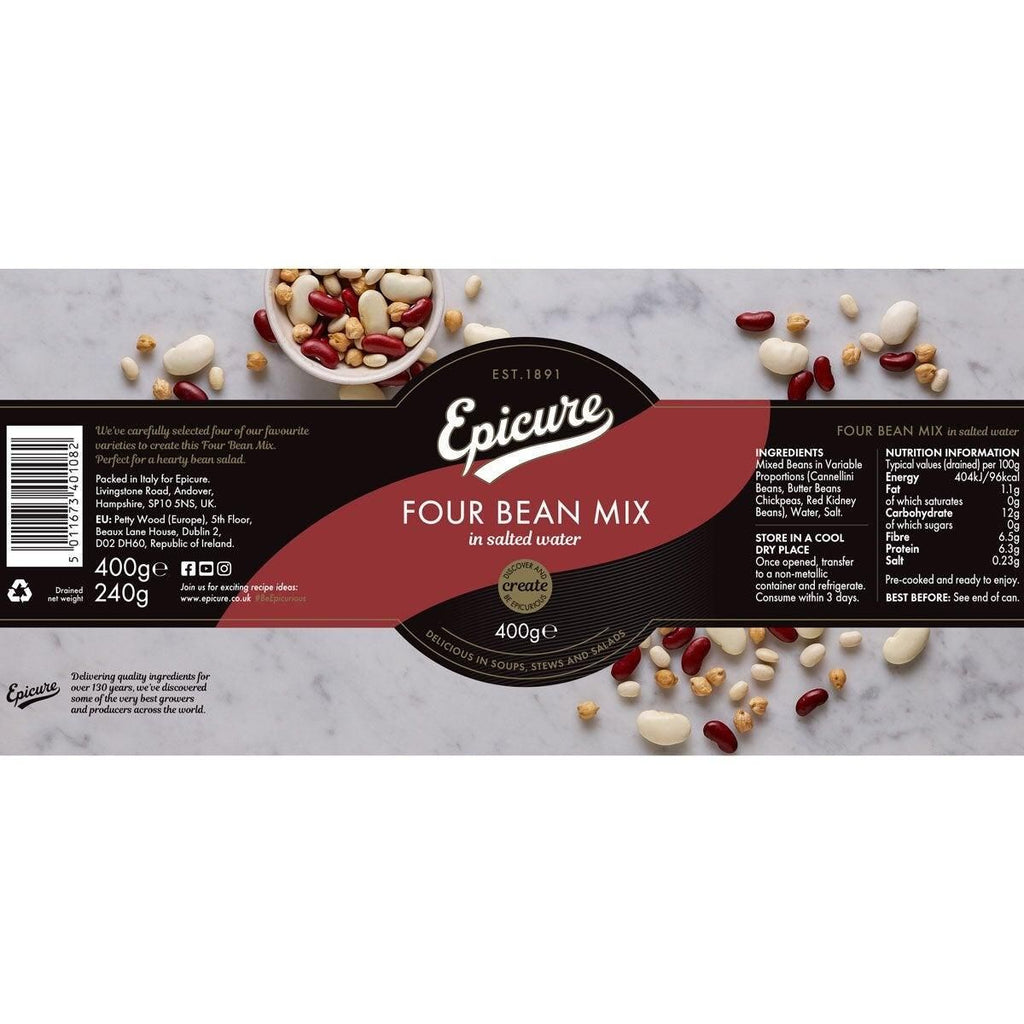 Epicure Four Bean Mix in Water, 6 x 400g