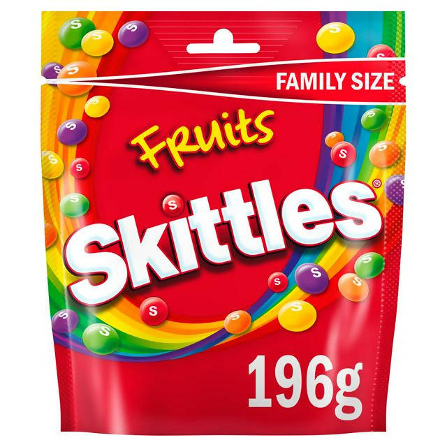 Skittles Fruits Sweets Family Size Pouch Bag 196g sweets Sainsburys   