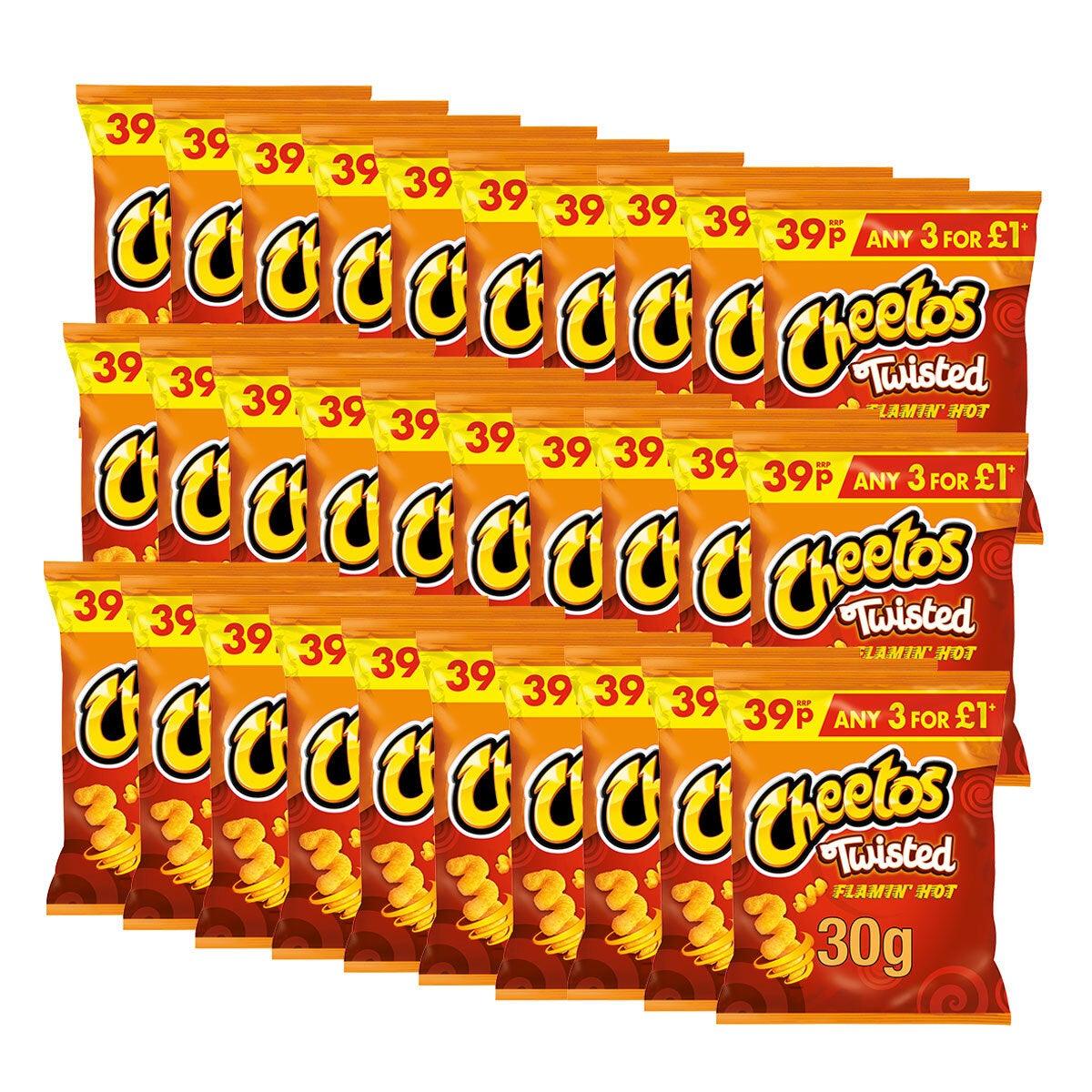 Cheetos Twisted Flamin' Hot Snacks PMP, 30 x 30g Snacks Costco UK   