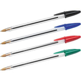 BIC Cristal Original Ballpoint Pens Assorted Pouch of 4 Desk Storage & Filing M&S   