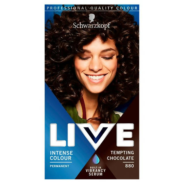 Schwarzkopf Live Intense Colour Permanent Hair Dye Tempting Chocolate 880 Beauty at home Sainsburys   