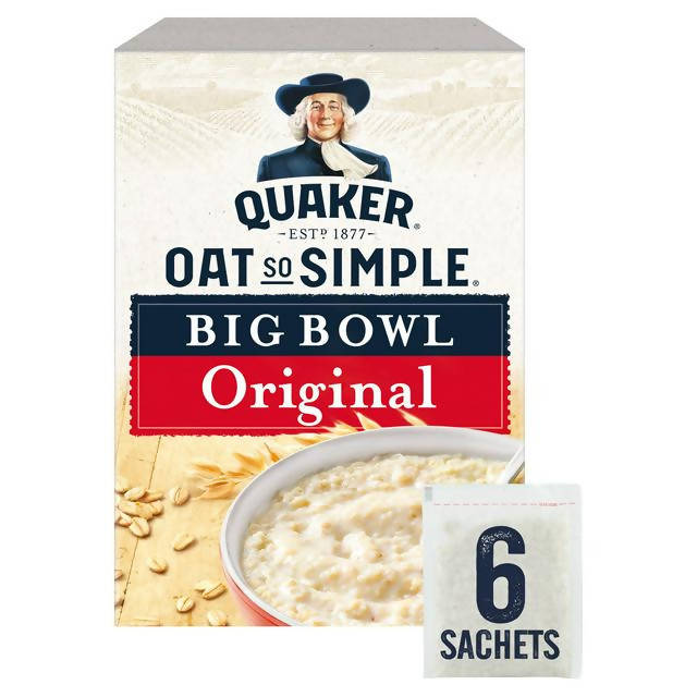 Quaker Oat So Simple Big Bowl Original Porridge Sachets 6x38.5g - McGrocer