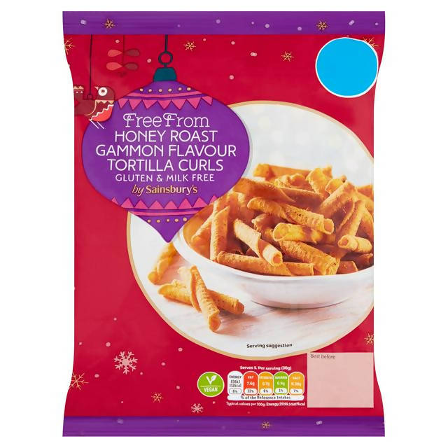 Sainsbury's Free From Honey Roast Gammon Flavour Tortilla Curls 150g Sharing crisps Sainsburys   