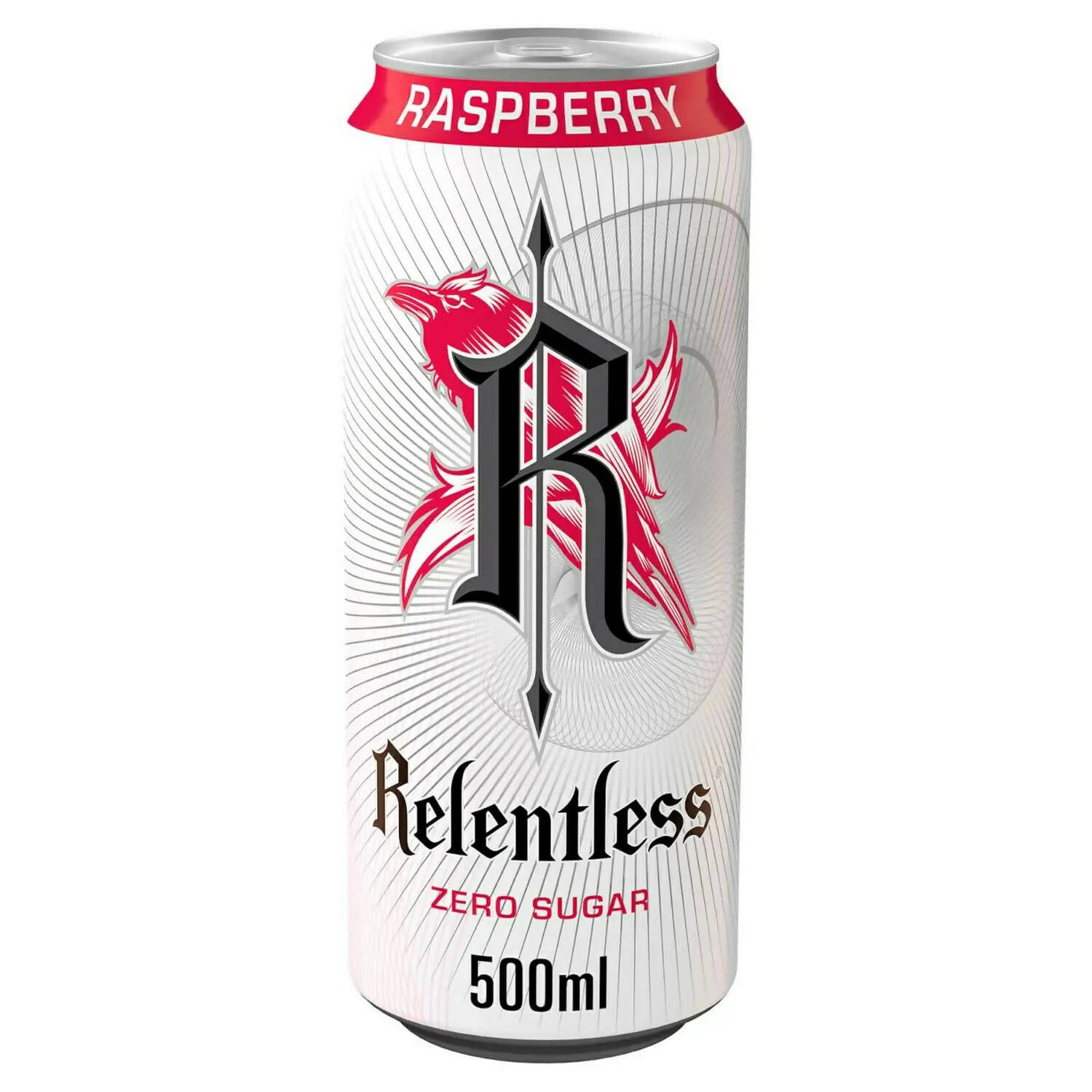 Relentless Raspberry Zero Sugar Energy Drink 12x500ml Energy and Sports Drink McGrocer Direct   