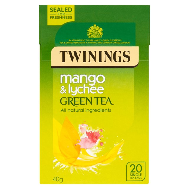 Twinings Mango & Lychee Green Tea, 20 Tea Bags Food Cupboard M&S   