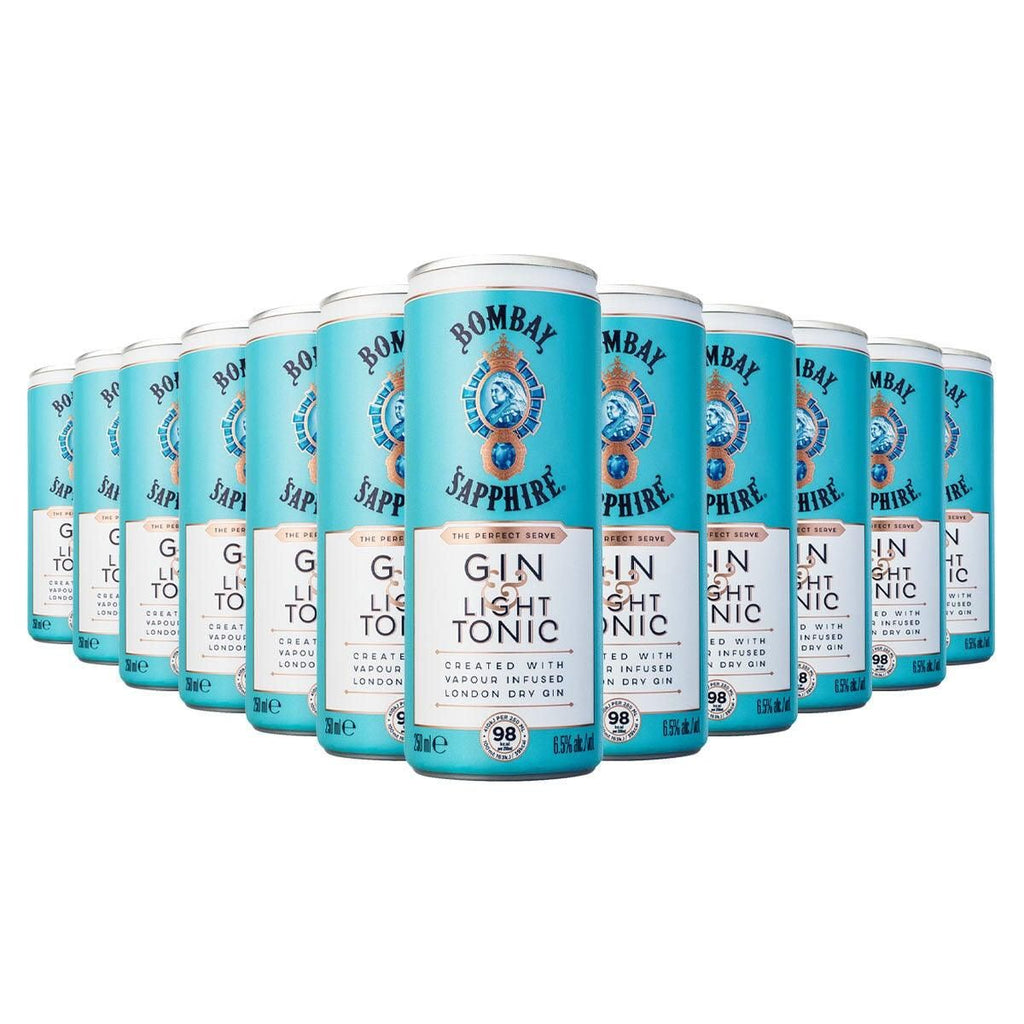 Bombay Sapphire Gin & Light Tonic, 12 x 250ml