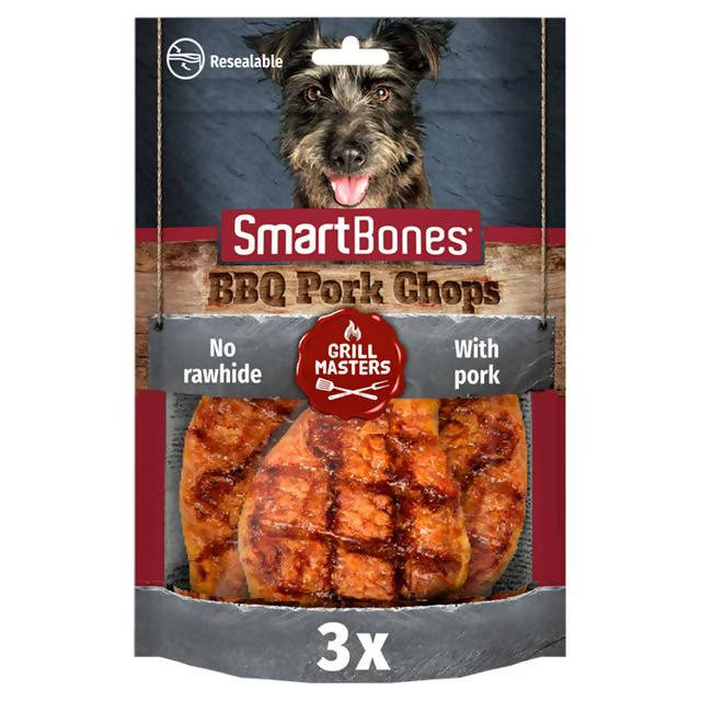 SmartBones BBQ Dog Chews Pork Chops x3 87g