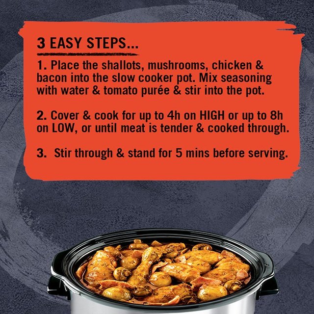 Schwartz Slow Cookers Chicken In Red Wine