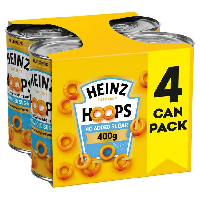 Heinz No Added Sugar Spaghetti Hoops 4x400g