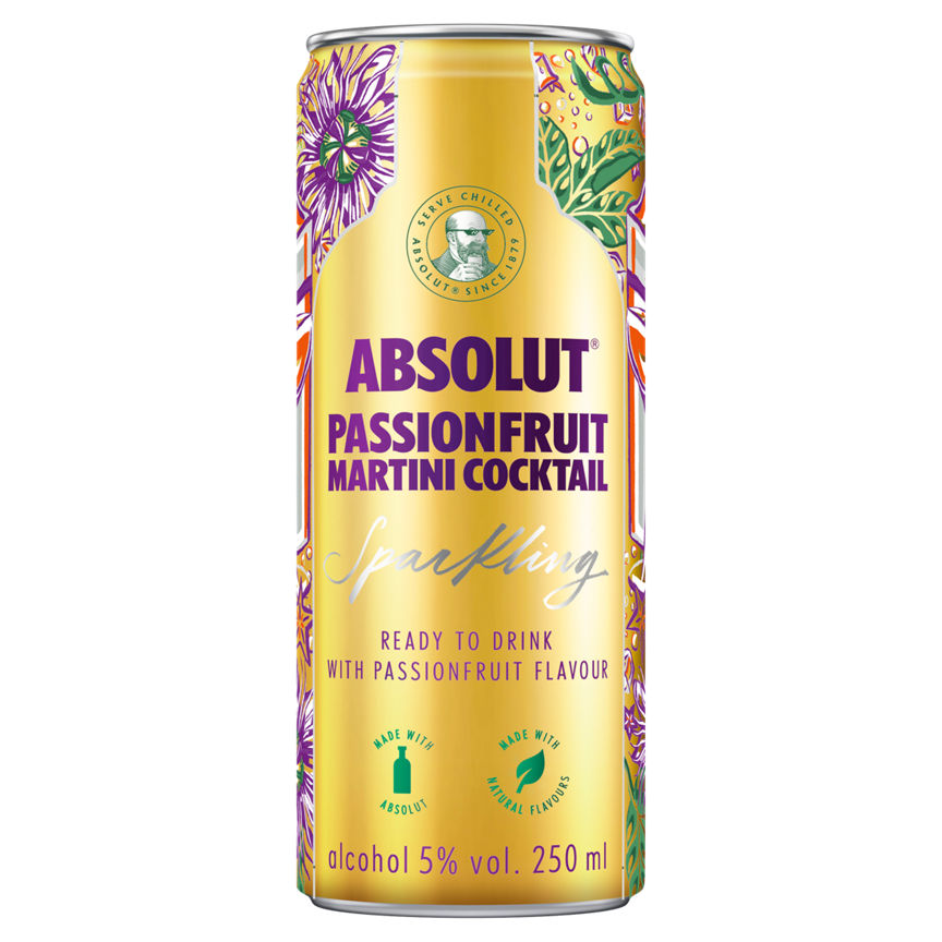 Absolut Passionfruit Martini Cocktail Adult Soft Drinks & Mixers ASDA   