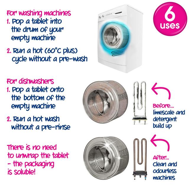 Ecozone Washing Machine & Dishwasher Descaler Tablets Laundry M&S   