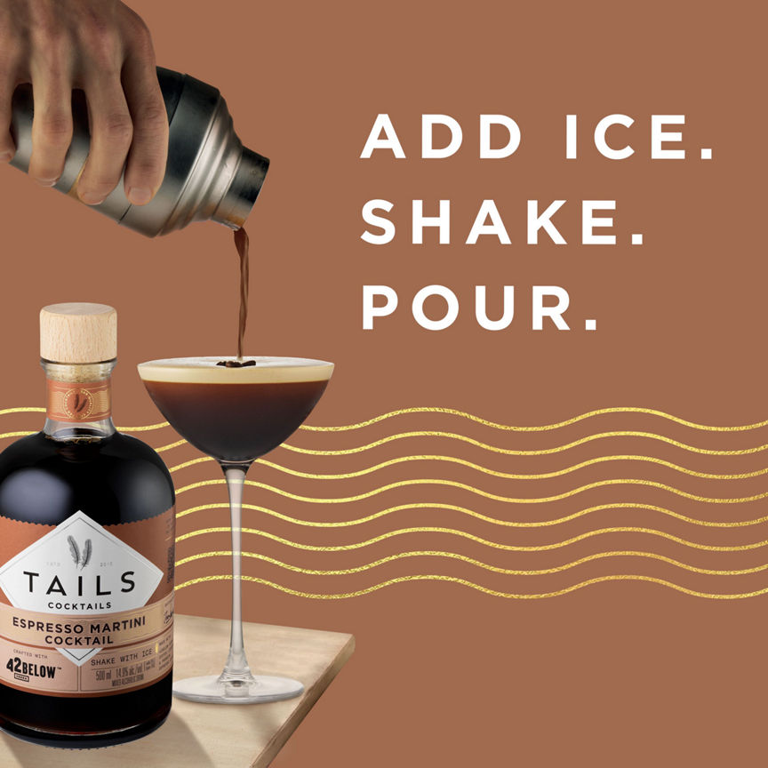 Tails Espresso Martini Vodka Cocktail Adult Soft Drinks & Mixers ASDA   