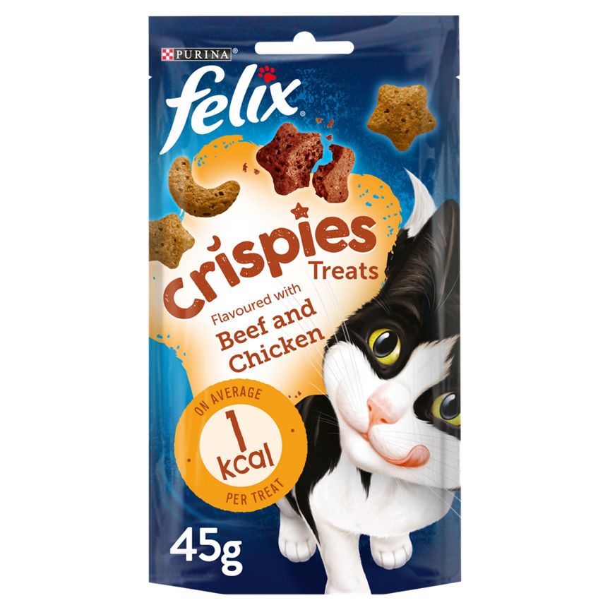 Felix Crispies Cat Treats Beef and Chicken Cat Food & Accessories ASDA   