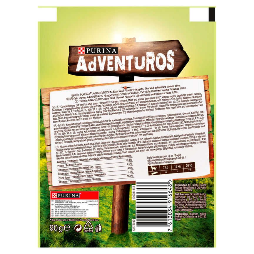 Adventuros Nuggets Dog Treats Boar Flavour Dog Food & Accessories ASDA   