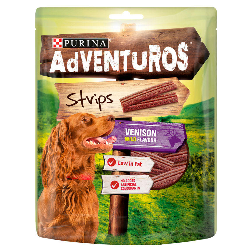 Adventuros Strips Dog Treat Venison Flavour Dog Food & Accessories ASDA   