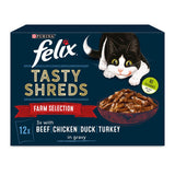 Felix Tasty Shreds Farm Selection in Gravy Cat Food Pouches Cat Food & Accessories ASDA   