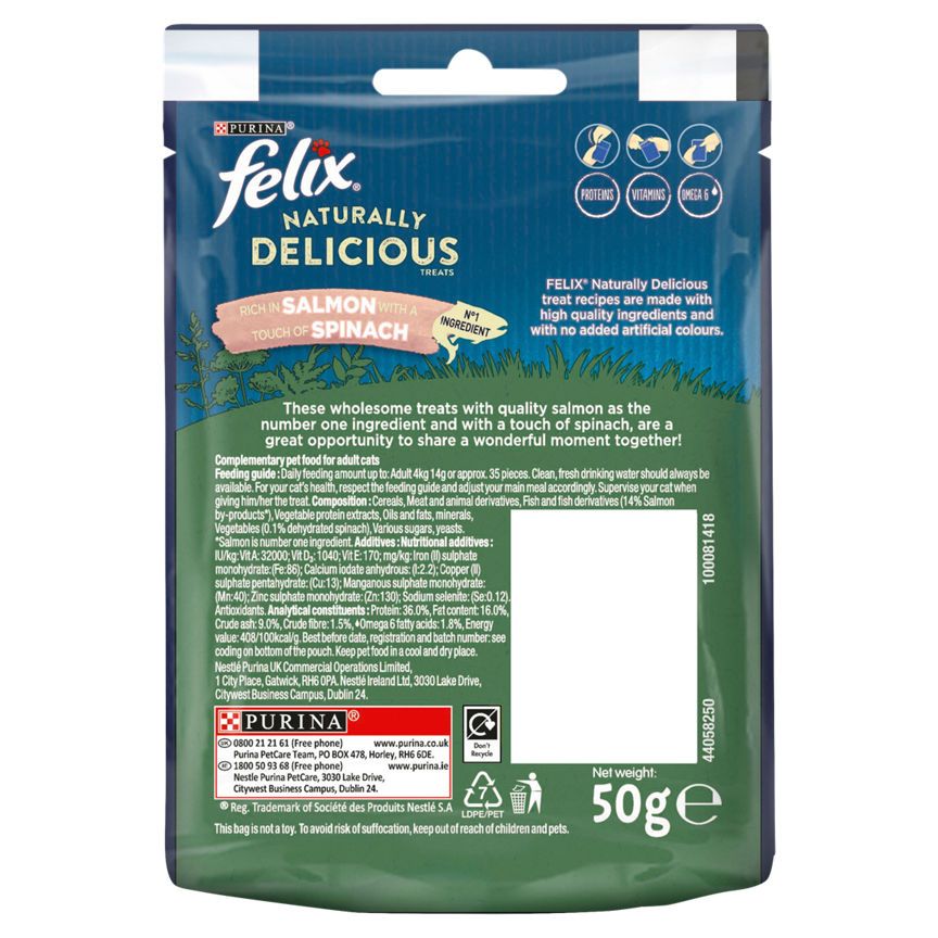 Felix Naturally Delicious Cat Treats Salmon Cat Food & Accessories ASDA   